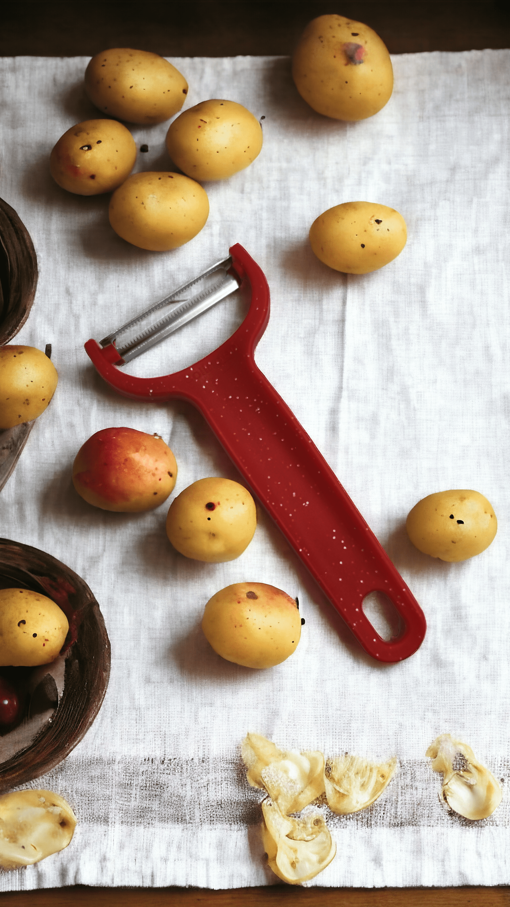 Solingen Paslanmaz Çelik Ağızlı Soyacak Meyve Sebze Soyacağı Kırmızı