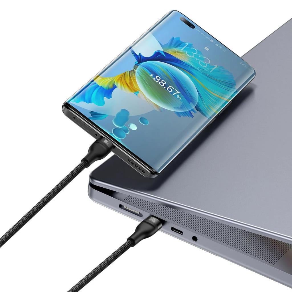 Baseus 1.5Metre 100W Mega Hızlı Type To 2x Type C Şarj ve Data Kablosu, Kopmaz Yıpranmaz Type C Kablo