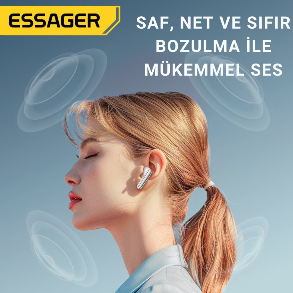 Essager Bluetooth 5.3 sürücüsüz tak-çalıştır Bluetooth Adaptörü, Tv, PC, Kulaklık, Ses Sitemi Uyumlu