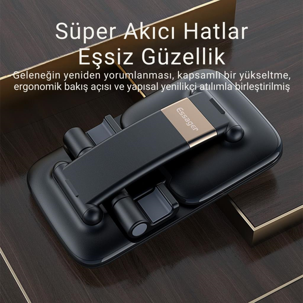 Essager Pro Açı ve Yükseklik Ayarlı Telefon ve Tablet Tutucu Stand, Kaydırmaz Masaüstü Dönebilen Stand