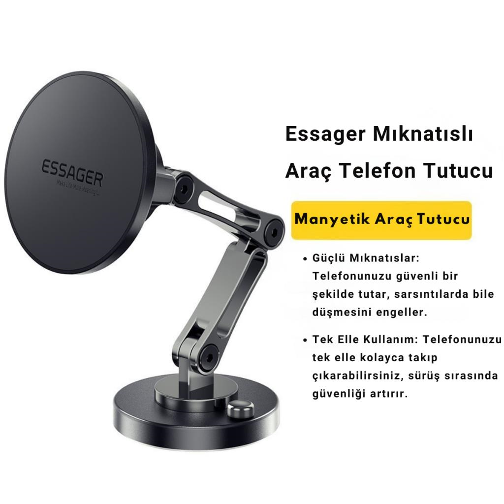 Essager Pro Seri Nano Yapışkanlı Magsafeli Manyetik Telefon Tutucu, Torpido Üstü, Masaüstü Telefon Tutucu