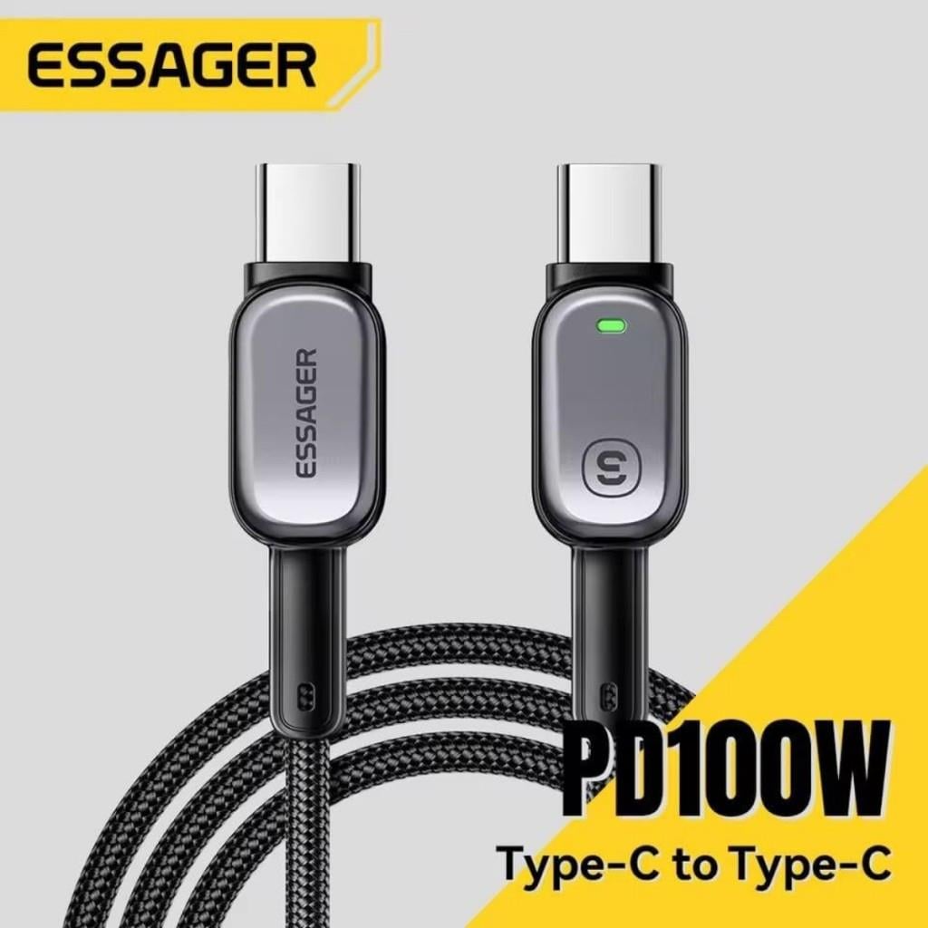 Essager Type-C to Type-C Kablo 2 Metre | PD 100W Hızlı Şarj ve Data Transfer, Akıllı Akım ve Pil Korumalı Kablo