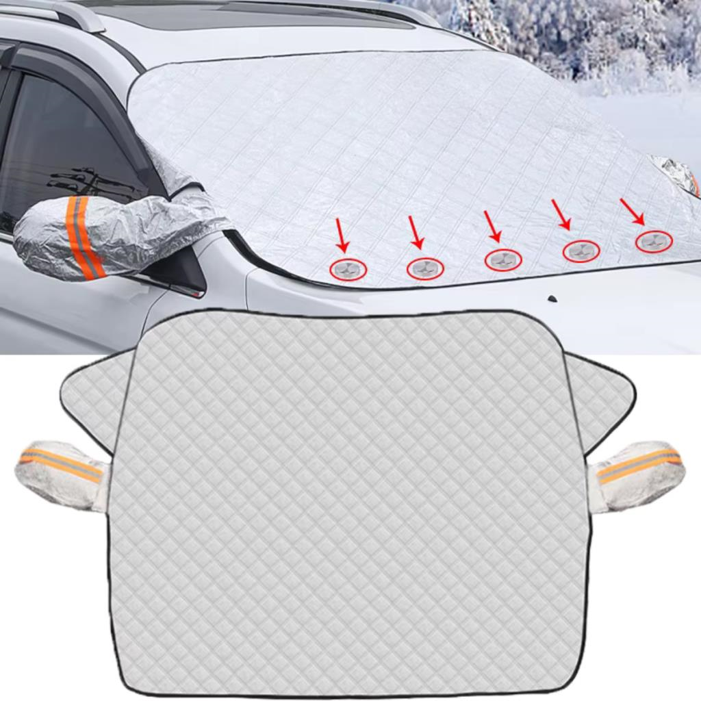 Polham 145x115 CM Tüm Araçlara Uyumlu Ön Cam Isı Önleyici Güneşlik, Su, Rüzgar, Çamur Geçirmez Ön Cam Brandası