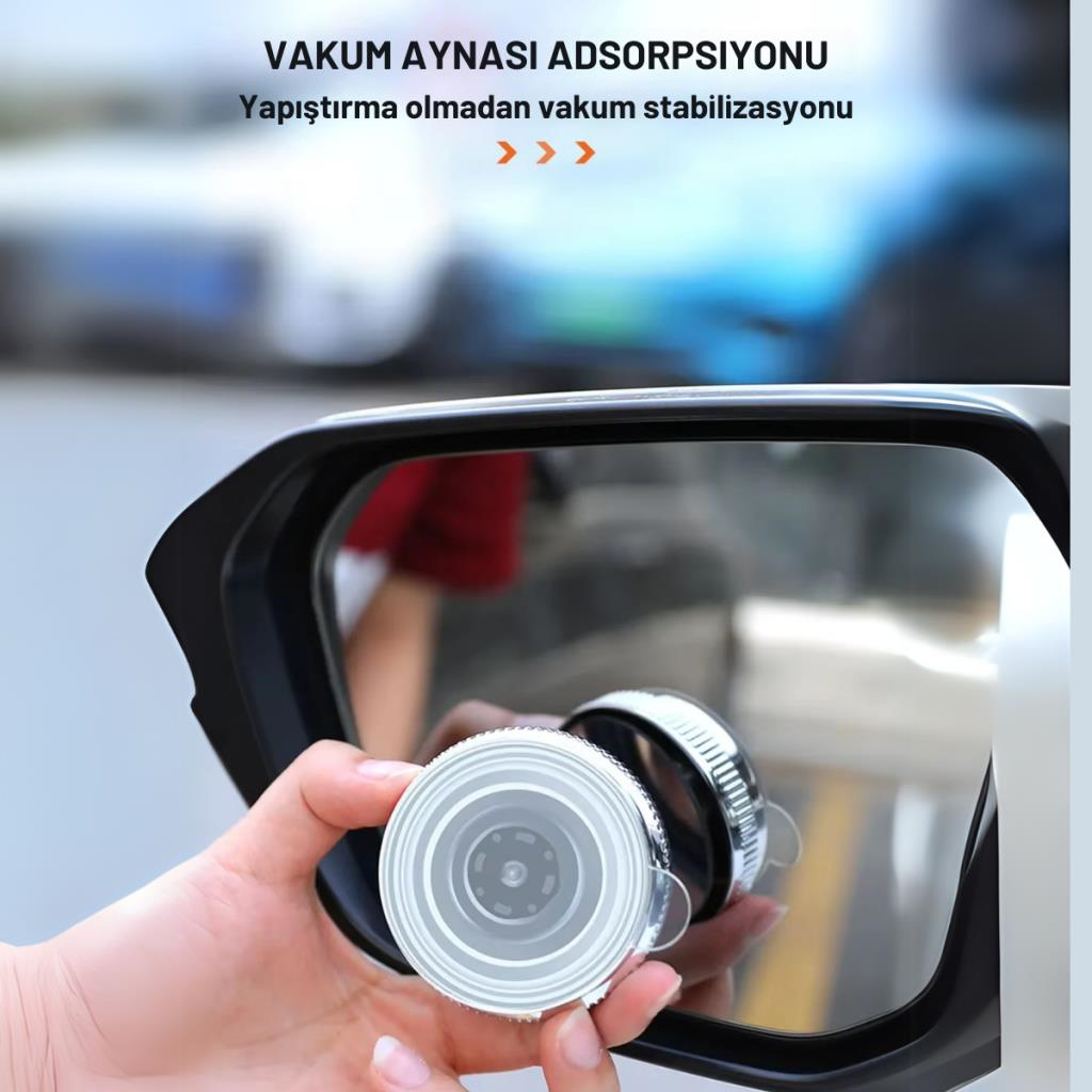 Polham 2 Adet Kör Nokta Aynası, Geniş Açılı Geri Görüş Aynası, Su Tutmaz Vantuzlu Güvenlik Aynası