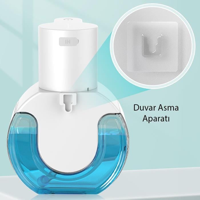Polham 420ML Otomatik Sensörlü Sabunluk Köpük Makinesi, Tüm Sıvılar İçin Köpük Makinası, Şarjlı Duvar Askılı