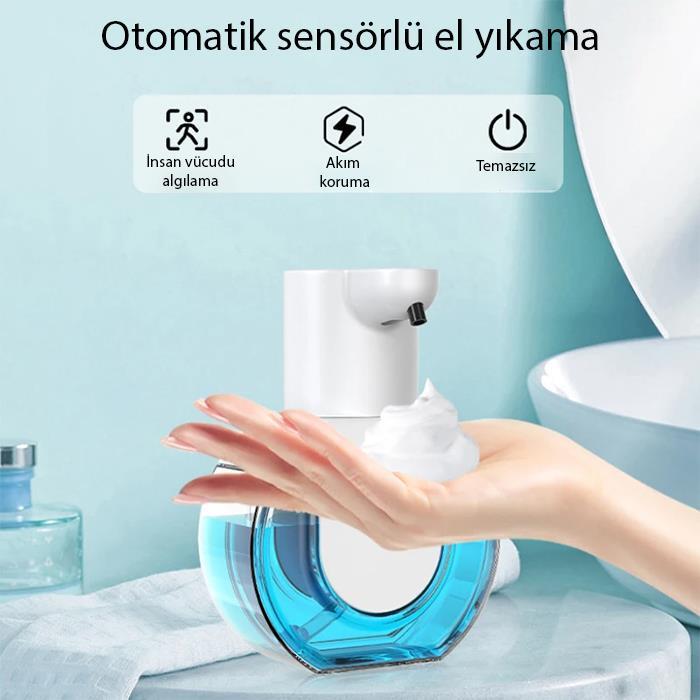 Polham 420ML Otomatik Sensörlü Sabunluk Köpük Makinesi, Tüm Sıvılar İçin Köpük Makinası, Şarjlı Duvar Askılı