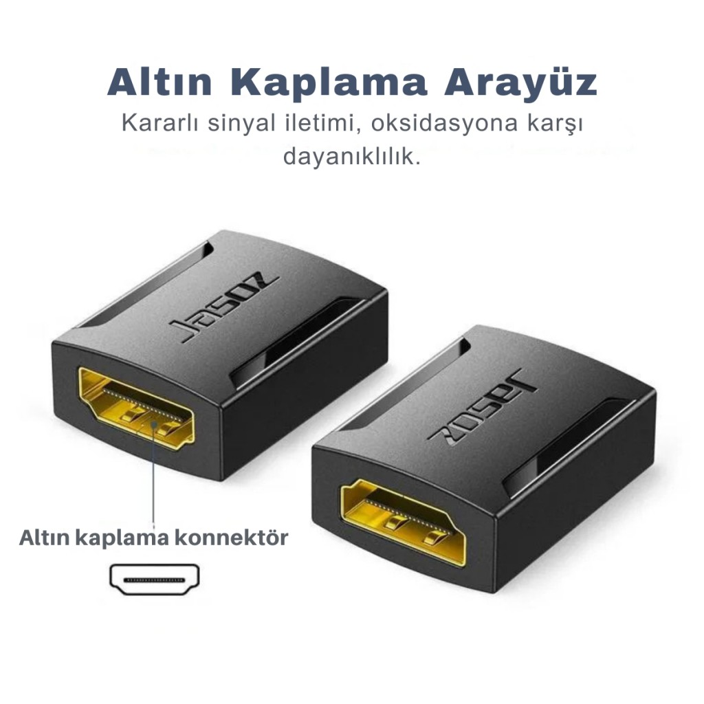 Polham 4K 60Hz Altın Kaplama HDMI Adaptörü | 2 HDMI Kablosunu Bağlar | Dayanıklı & Yüksek Performans