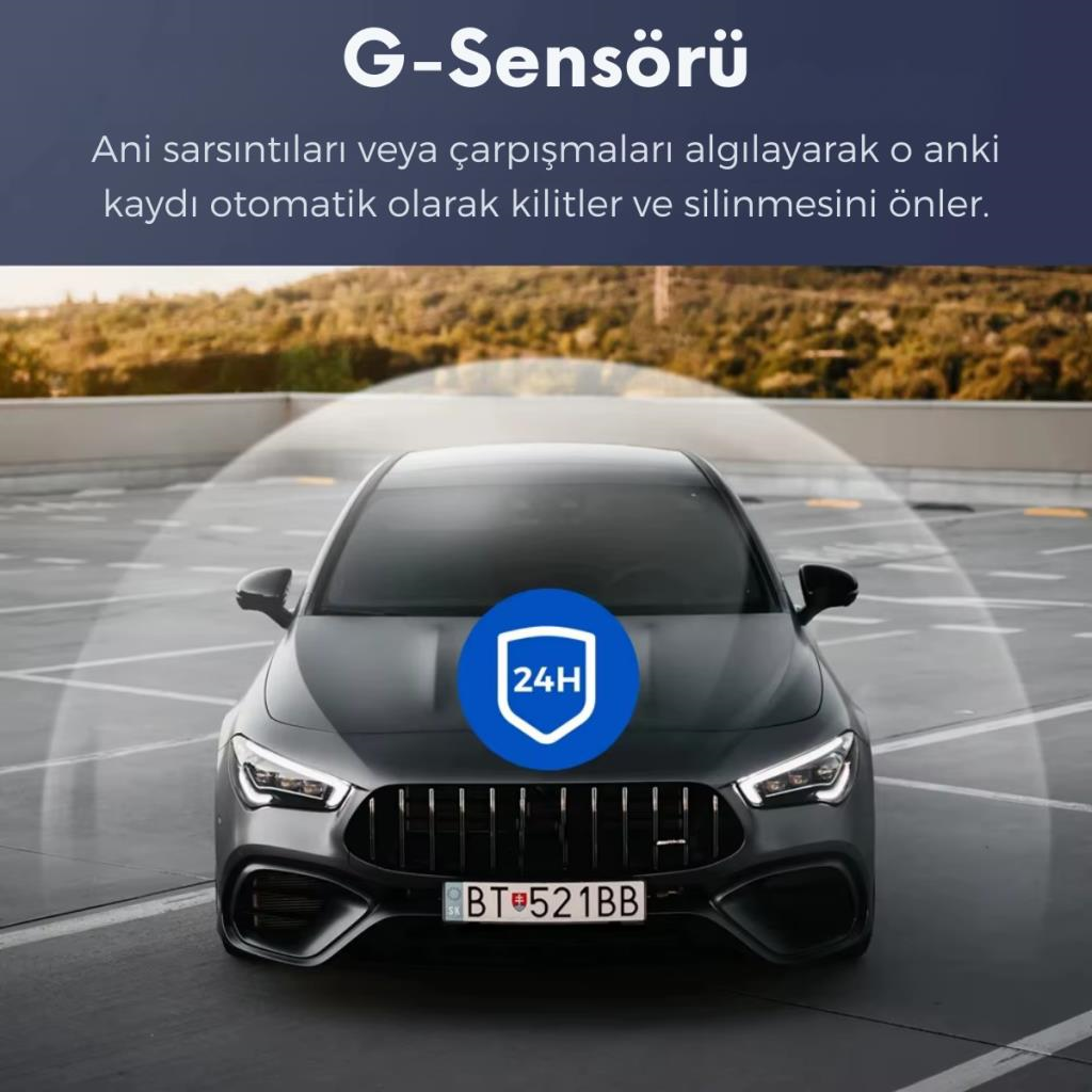 Polham 4K Ön ve Arka Kameralı Araç Kamerası, Wifi, Dahili GPS, G Sensörlü,Gece Görüşlü Araç Kamerası