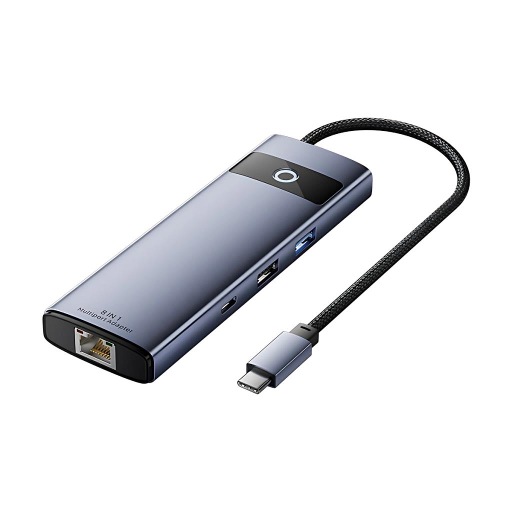Polham 8in1 100W Type C Çoğaltıcı Hub, 2x USB, 2x PD Type C, 1x TF/SD, 1x 4K HDMİ, 1x RJ45 Çoğaltıcı Adaptör