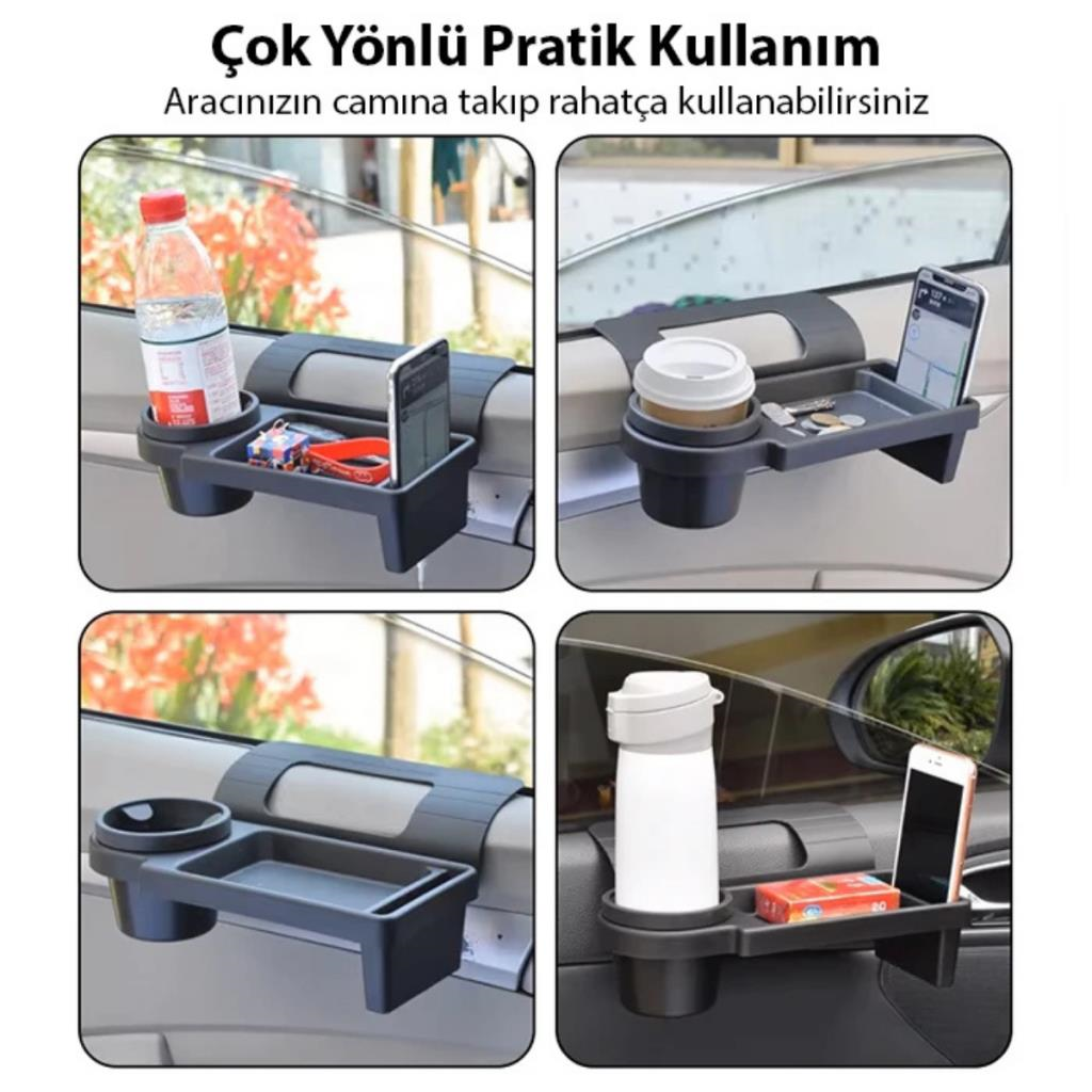 Polham Araç İçi Araba Camı Kapı Yanı Organizer, Bardak, Telefon Tutuculu, Cüzdan Organizer, Çok İşlevli