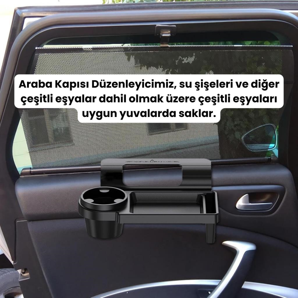 Polham Araç İçi Araba Camı Kapı Yanı Organizer, Bardak, Telefon Tutuculu, Cüzdan Organizer, Çok İşlevli