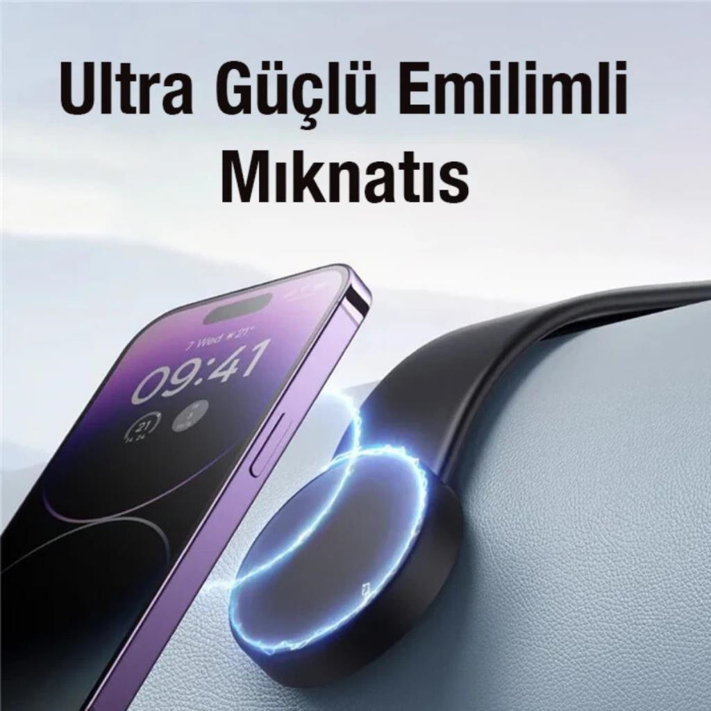 Polham Araç İçi Torpido Üstü, Cam ve Ekrana Yapışan Katlanabilir Manyetik Telefon Tutucu, Masaüstü Tutucu