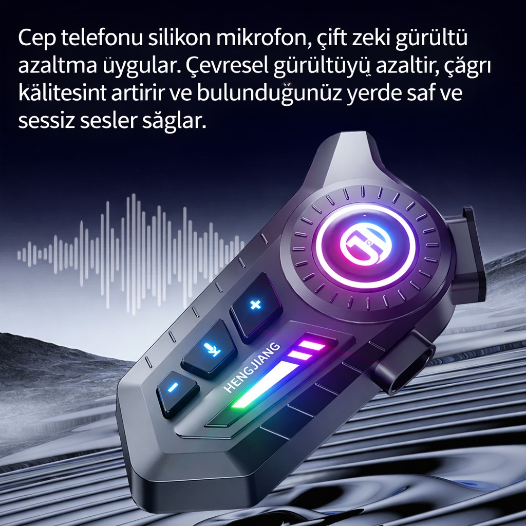 Polham BT6.0 Intercom Kask Kulaklık – IPX67 Su Geçirmez, Gürültü Engelleme, Çift Telefon Destekli, 500Mah Şarjlı