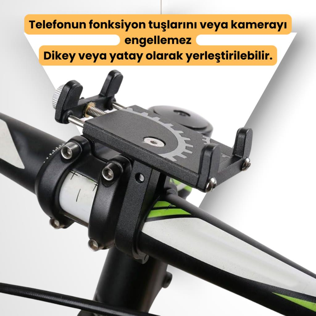 Polham Ful Metal Gidon Uyumlu Motorsiklet Telefon Tutucu, Bisiklet, Scooter Uyumlu Sıkıştırmalı Tutucu