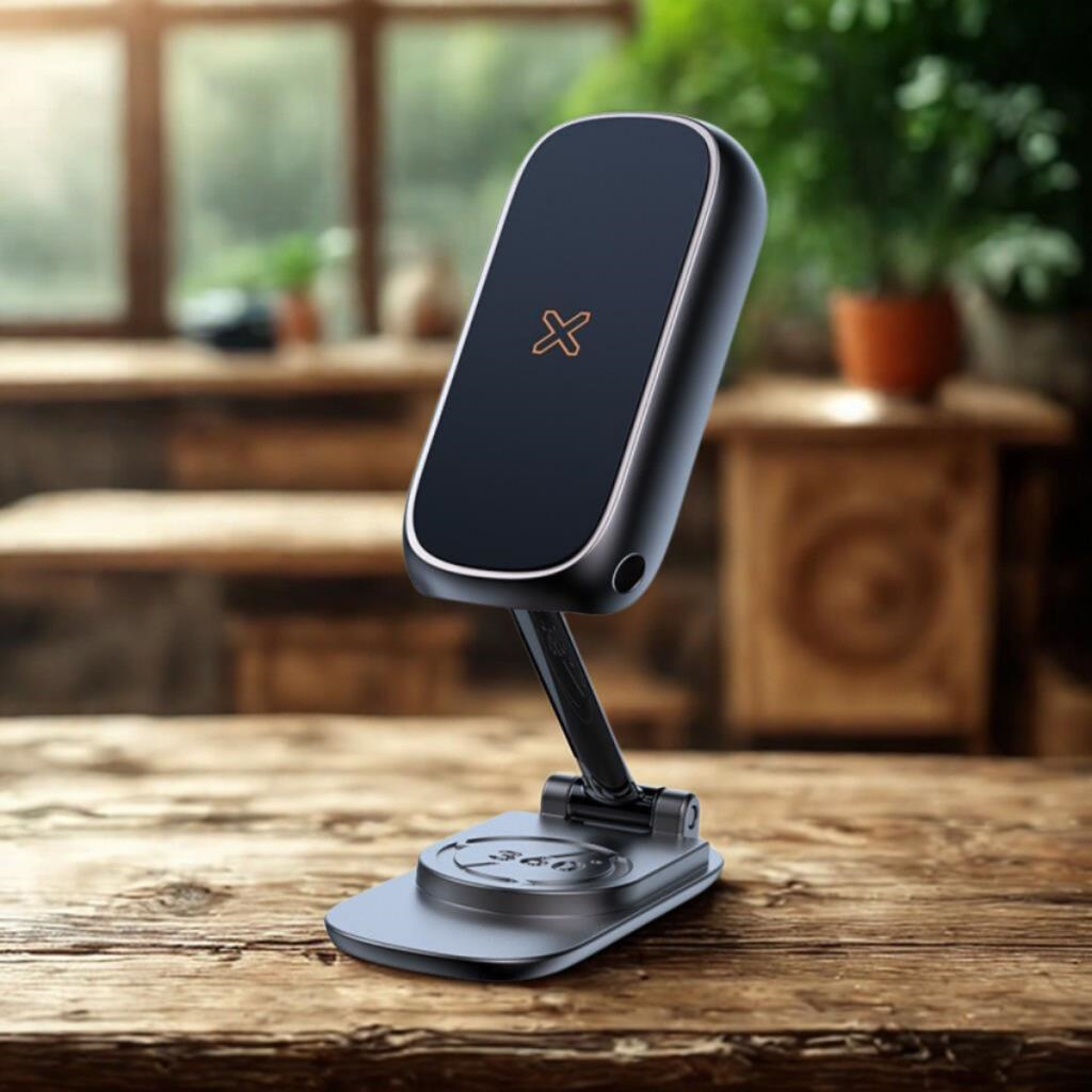 Polham Güçlü Mıknatıslı Metal Araç İçi Telefon Tutucu, Mutfak Duvarı, Masa Üstü Telefon Tutucu Döner Başlıklı