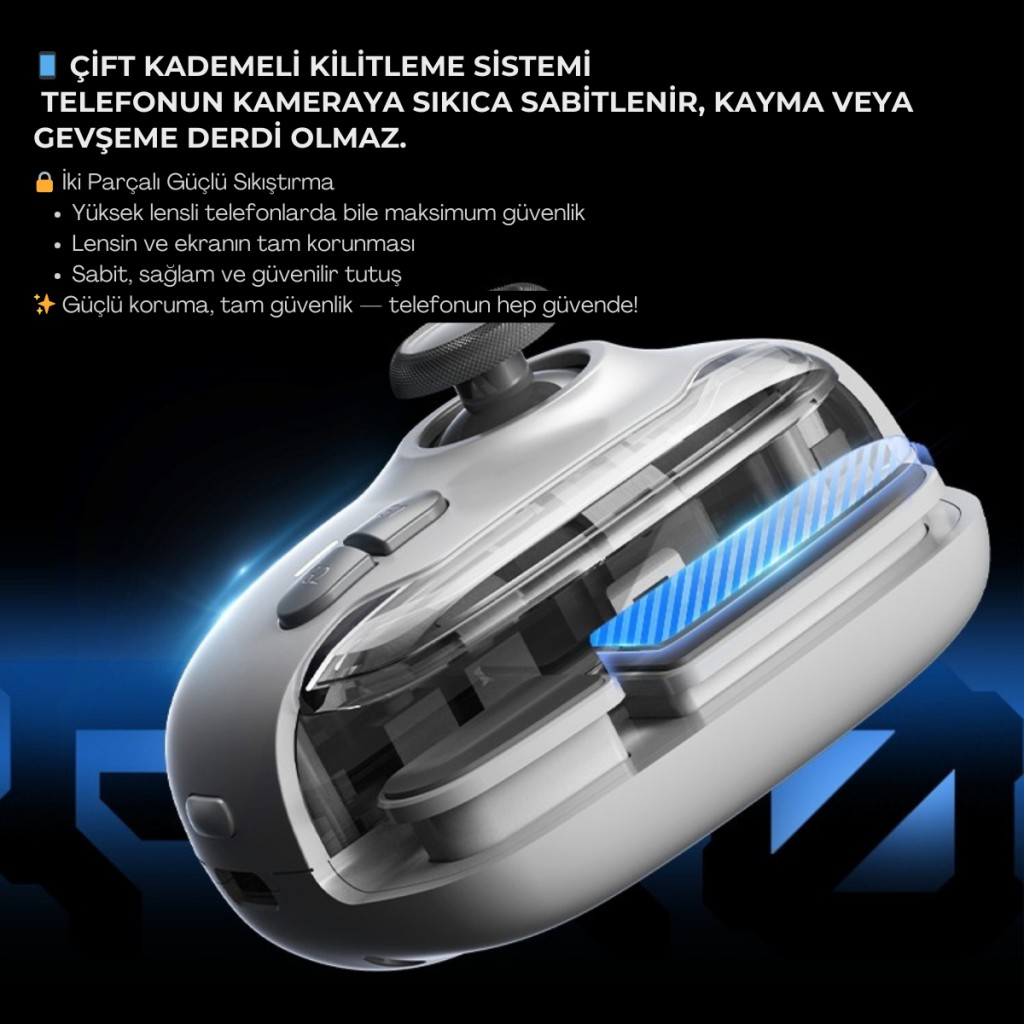 Polham iOS & Android Uyumlu Type-C Mobil Oyun Kolu | Pro Joystick | 400mAh Bataryalı Gamepad, Tak Çalıştır
