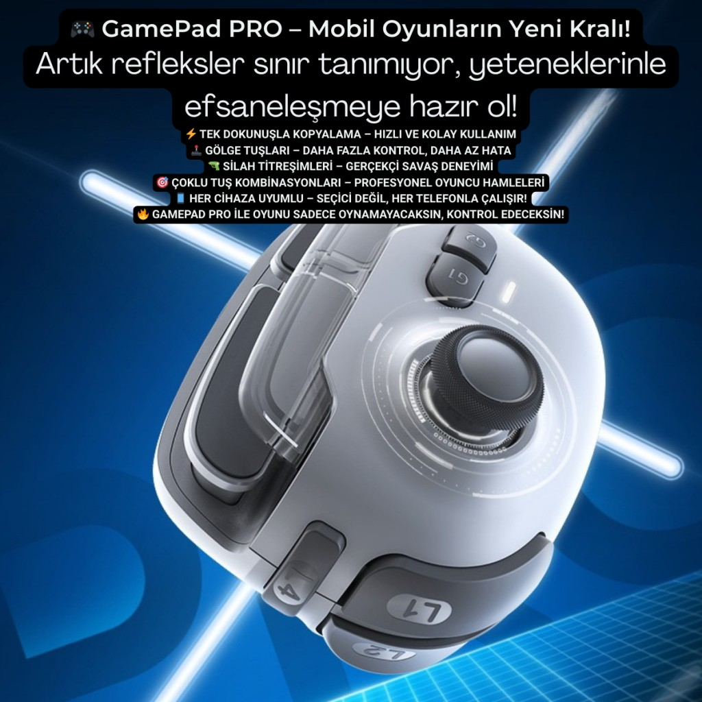Polham iOS & Android Uyumlu Type-C Mobil Oyun Kolu | Pro Joystick | 400mAh Bataryalı Gamepad, Tak Çalıştır