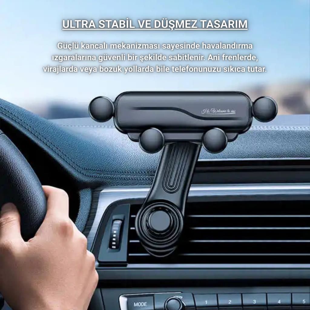 Polham Kancalı Düşmez Titremez Ayarlanabilir Stabil Telefon Tutucu, Havalandırma Girişli Tutucu