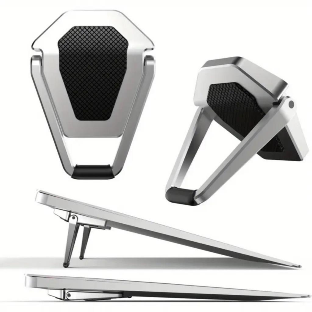 Polham Kaymaz Metal 2 adet 5MM 3M Yapışkanlı Katlanabilir Ultra Mini Laptop Standı,Portatif Taşınabilir