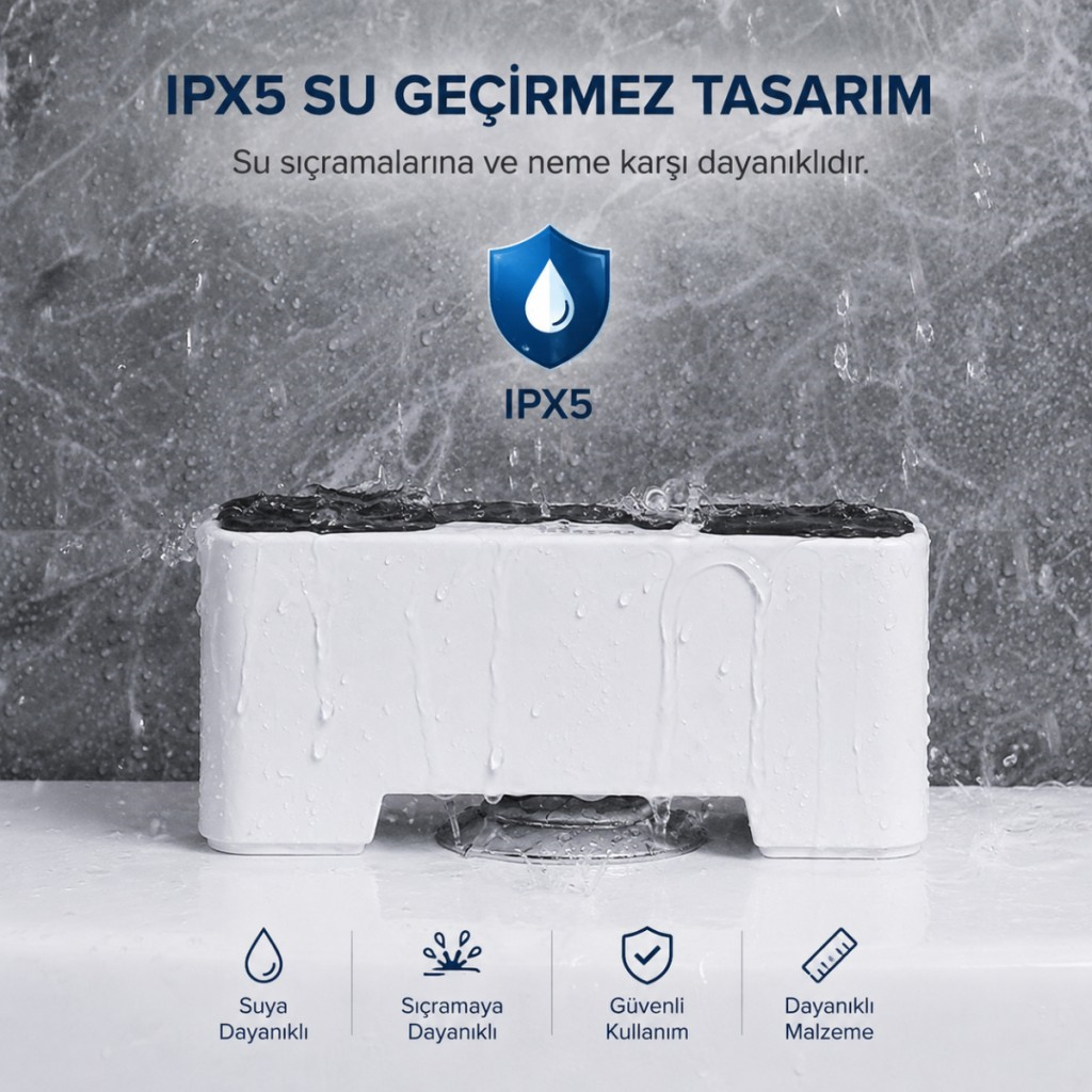 Polham Kızılötesi Sensörlü Otomatik Sifon Aparatı – Temassız Kullanım, Suya Dayanıklı, 1200mAh Şarjlı