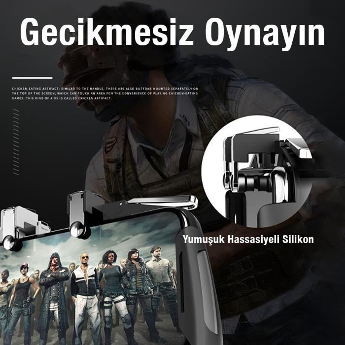 Polham L1-R1 Telefon Oyun Kolu, 4-6.5inch Telefon Uym Pubg, Call Of Duty Oyun kolu, Gamer Tetik