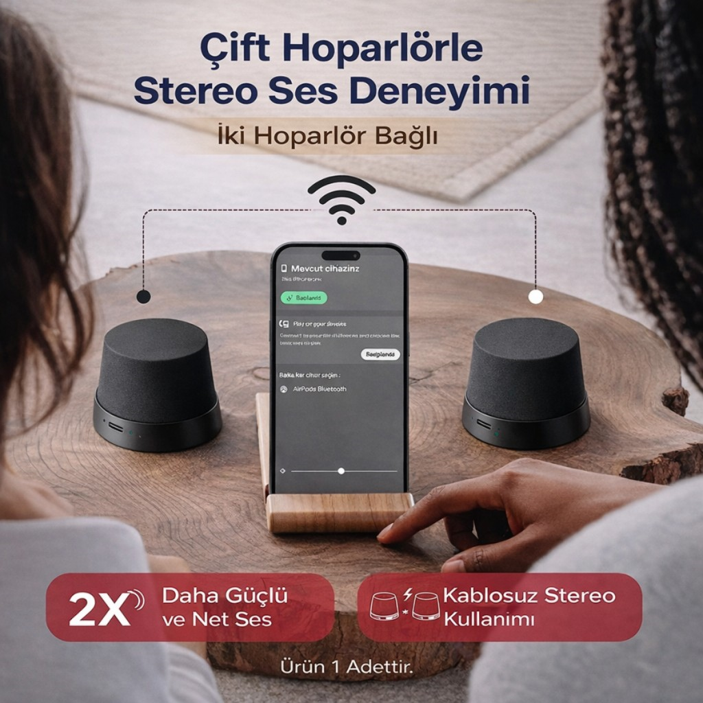 Polham Manyetik Mini Bluetooth Hoparlör – IPX6 Su Geçirmez Taşınabilir Güçlü Bass Stereo Speaker