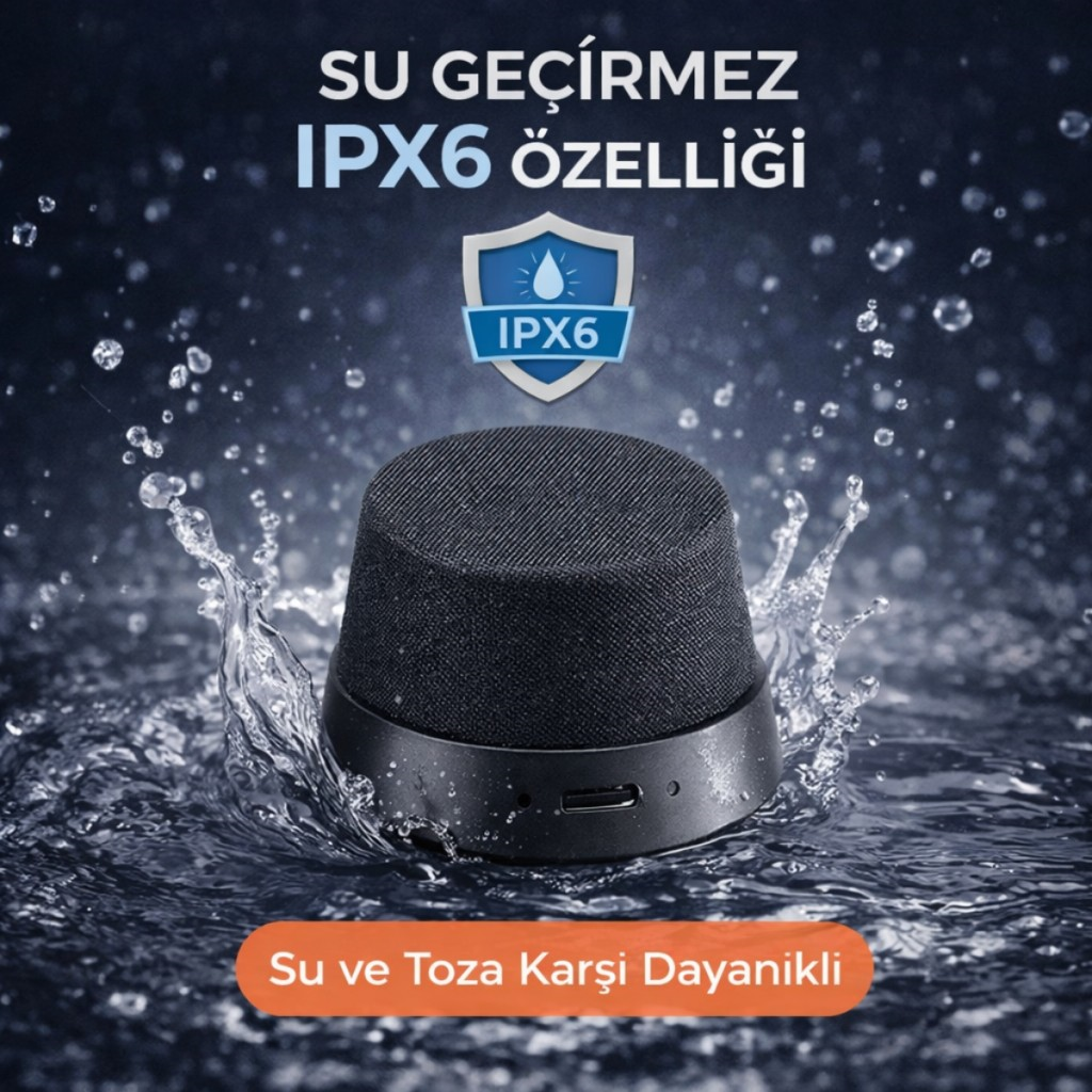Polham Manyetik Mini Bluetooth Hoparlör – IPX6 Su Geçirmez Taşınabilir Güçlü Bass Stereo Speaker