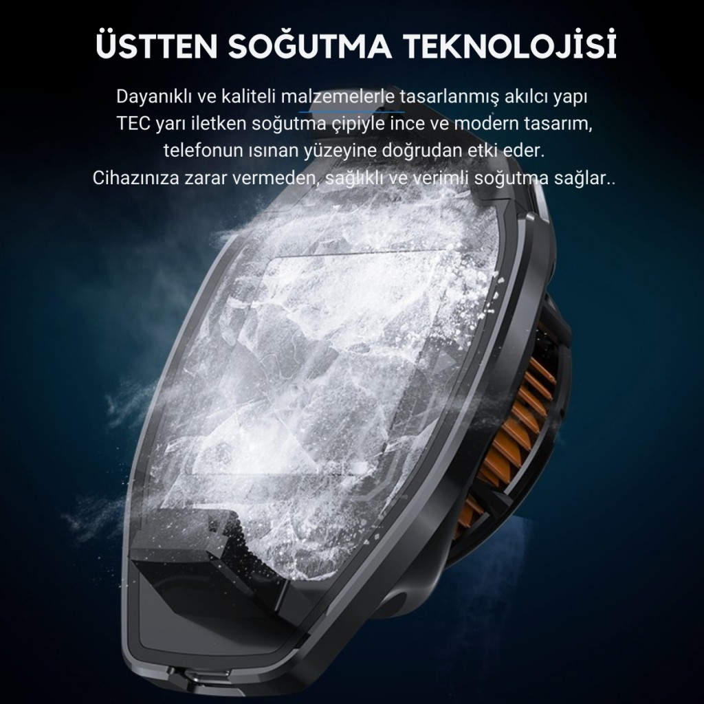 Polham Oyuncular ve Yayıncılar İçin Telefon Soğutucu | RGB LED Işıklı Tasarım | 4500 RPM Turbo Fan | Tripod Uyumlu Sessiz Soğutma