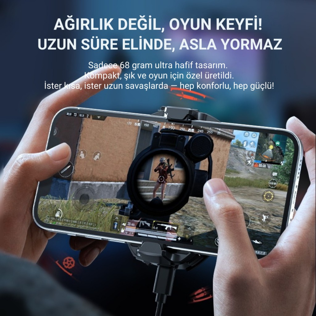 Polham RGB Işıklı Turbo Telefon Soğutucu | 6000 RPM Turbo Fan, Fırtına Tip Soğutma, Telefon Soğutucu