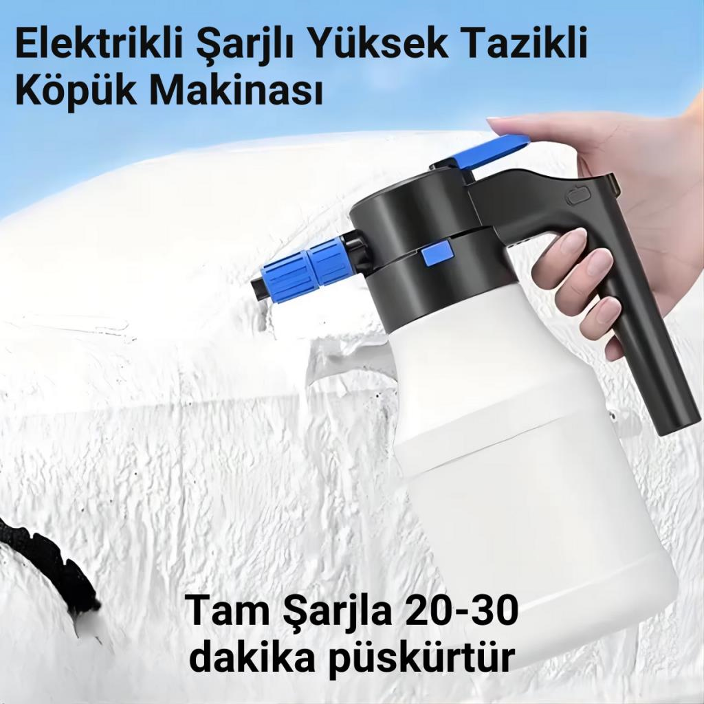 Polham Şarjlı Otomatik 1.5 Litre Yüksek Basınçlı Araç Yıkama Köpük Püskürtücü El Pompası, Otomobil Temizleme Pompası