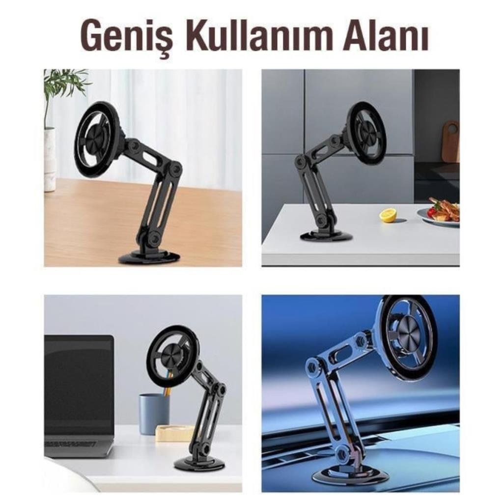 Polham Süper Manyetik Pro Magsafeli Manyetik Araç İçi Telefon Tutucu, Nano Yapışkanlı Torpido Üstü Telefon Tutucu