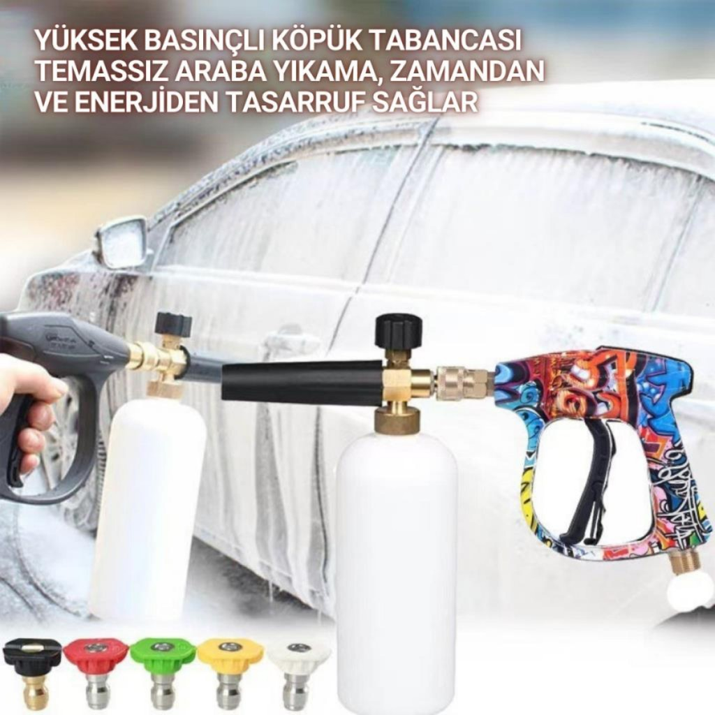 Polham Tüm Bosch Aquatak Serisi ile Uyumlu Basınçlı Yıkama Makineleriyle Uyumlu Profesyonel Araç Yıkama Tabanca Seti