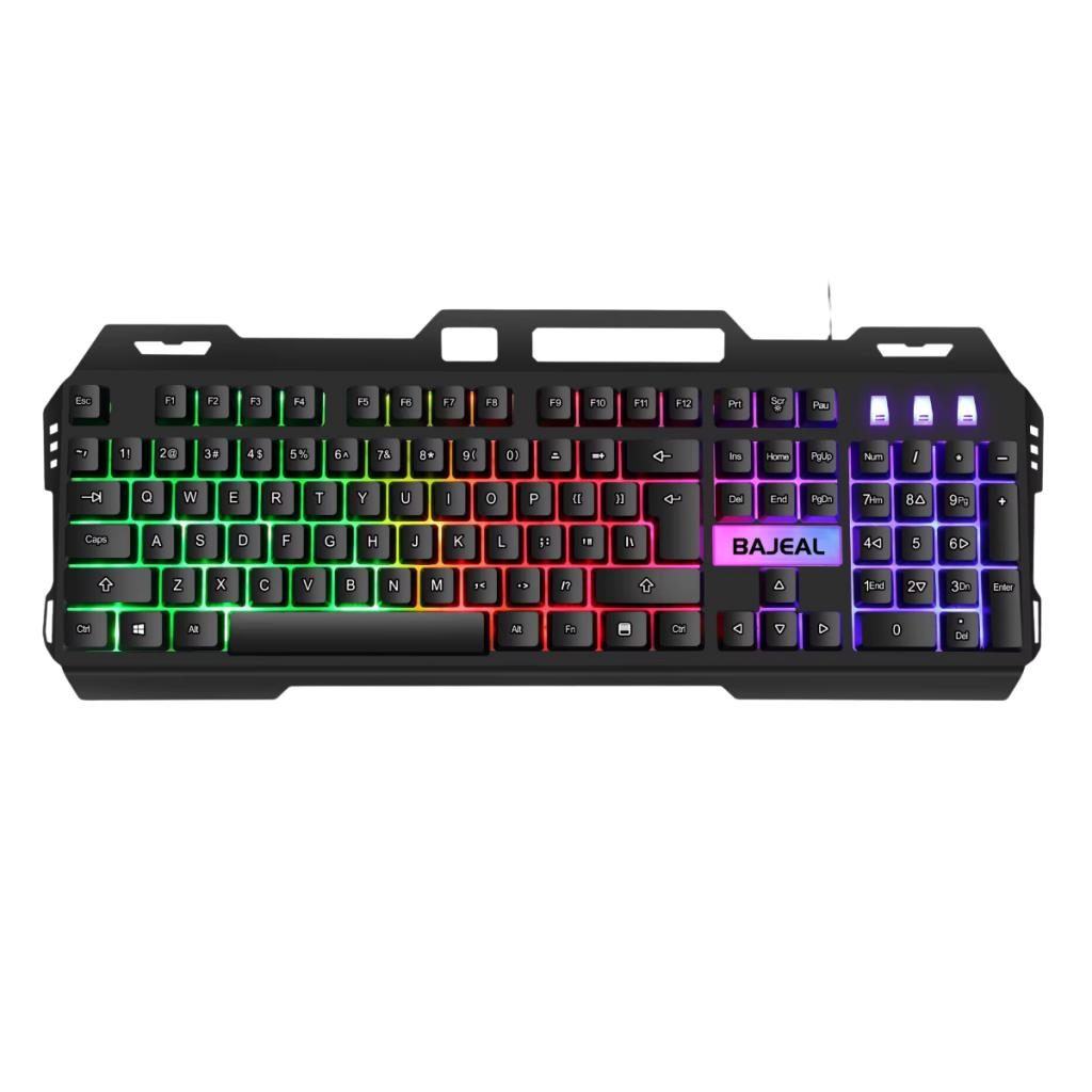 Polham USB Kablolu RGB LED Aydınlatmalı Gaming Mekanik Klavye, Metal Su Geçirmez Oyuncu Klavyesi