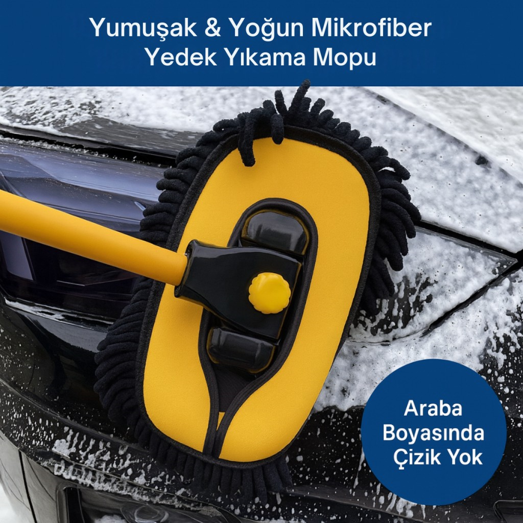 Polham ve LS-426 Uyumlu Yedek Araç Yıkama Mopu, Oto Temizleme Fırçası Yedek Mop, Çizmez, Süper Emici, Kolay Tak-Çıkar