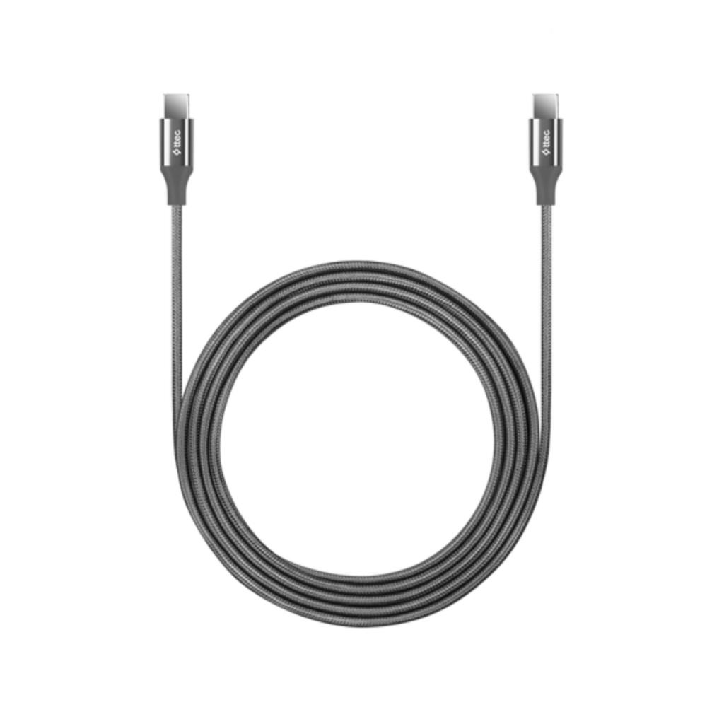 Ttec 2 Metre 65W Süper Hızlı Type C to Type C Şarj ve Data Kablosu, Kopmaz Yıpranmaz PD/QC Şarj Destekli Kablo