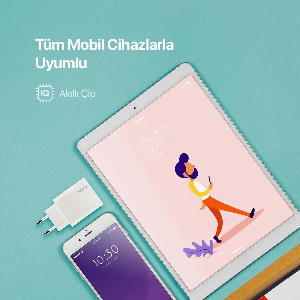 Ttec 40W Süper Hızlı 2x PD Type C Girişli Şarj Adaptörü, İphone, Samsung, Oppo, Xiaomi Şarj Adaptörü