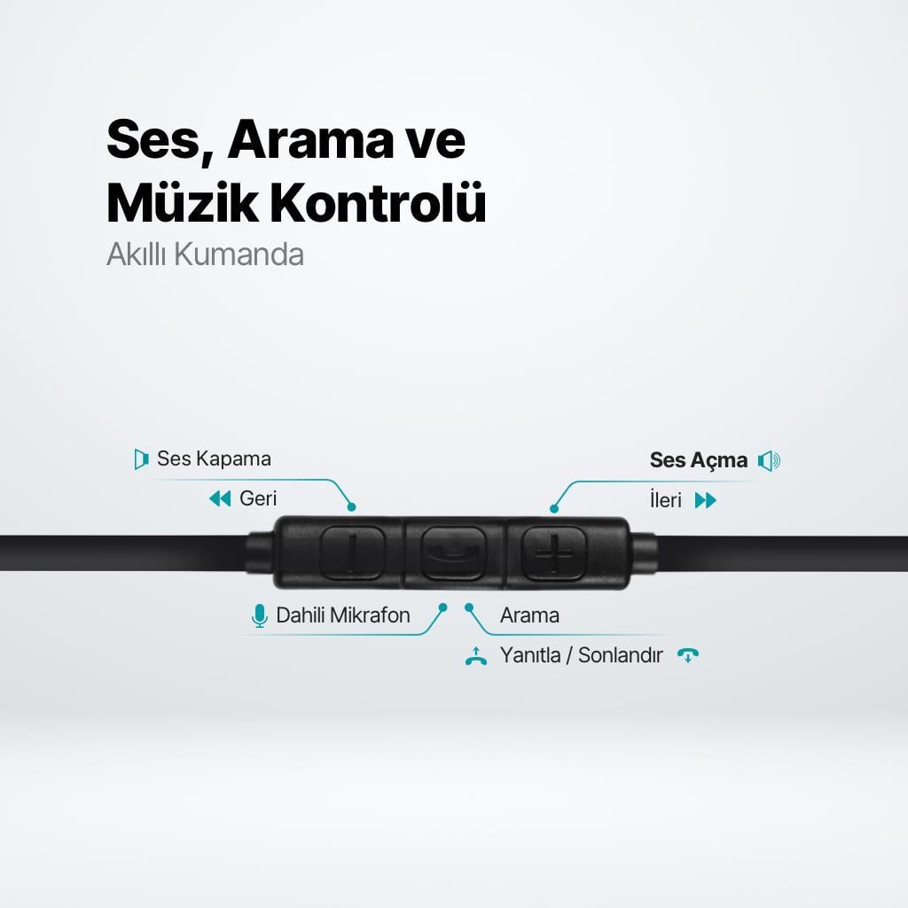 Ttec Hd Mikrofonlu Ergonomik Kulakiçi Kablolu Type-c Kulaklık, Kumanda Kontrollü Stereo Sesli Kulaklık