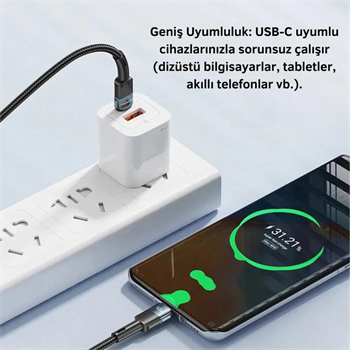 Essager 0.50CM 60W PD Type C To Type C Şarj Kablosu, Akım, Isı ve Güç Korumalı Ultra Sağlam Kablo