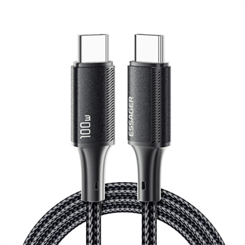 Essager 0.25CM PD 100W Süper Hızlı Type C To Type C Şarj Data Kablosu, E-marker Çipli Akıllı Şarj Kablosu