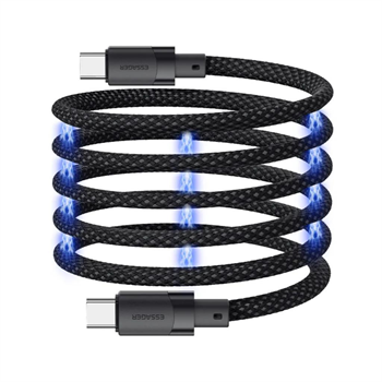 Essager 1 Metre PD 100W Manyetik Süper Hızlı Type C To Type C Şarj Data Kablosu, Akım, Isı Korumalı