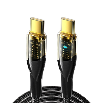 Essager 1 Metre PD 60W Led Işıklı Süper Hızlı Type C To Type C Şarj Data Kablosu, Akım,Isı, Güçlü Kablo