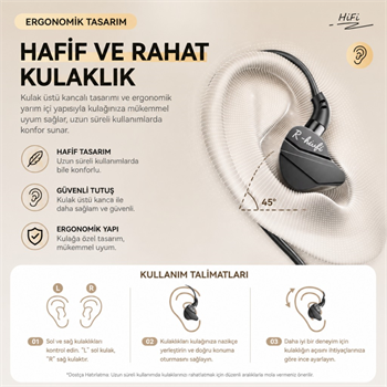 ESSAGER 1.2 Metre 3.5mm Kablolu Hi-Fi Mikrofonlu Gaming Kulak İçi Kulaklık 10mm Grafen Sürücü, Gecikmesiz Kulaklık