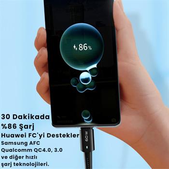 Essager 2 Metre 60W Type C to Type-C Ultra Hızlı Data Şarj Kablosu,Süper Dayanıklı Şarj ve Data Kablosu