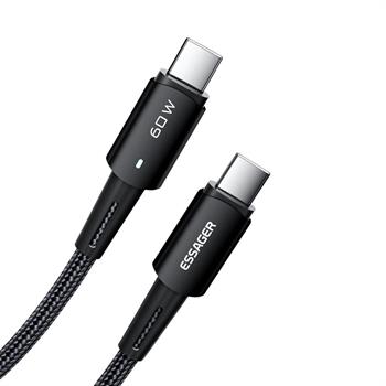 Essager 2 Metre 60W Type C to Type-C Ultra Hızlı Data Şarj Kablosu,Süper Dayanıklı Şarj ve Data Kablosu