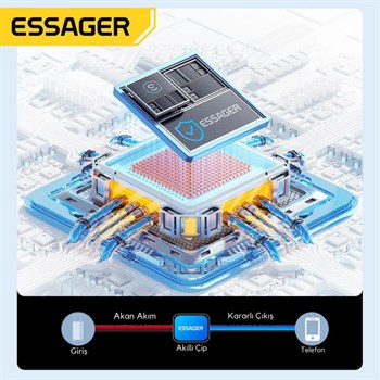 Essager 2 Metre 6A 120W Mega Hızlı USB To Type C Şarj Data Kablosu, Akım,Isı Korumalı, Güçlü Kablo