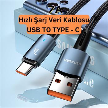 Essager 2 Metre 80W 7A USB to Type-C Süper Hızlı Data Şarj Kablosu, Ultra Dayanıklı Şarj ve Data Kablosu