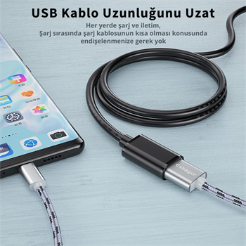 Essager 2 Metre  Dişi-Erkek USB Uzatma Kablosu, Yazıcı, Harddisk, Veri Aktarım, Şarj Uzatma Kablosu