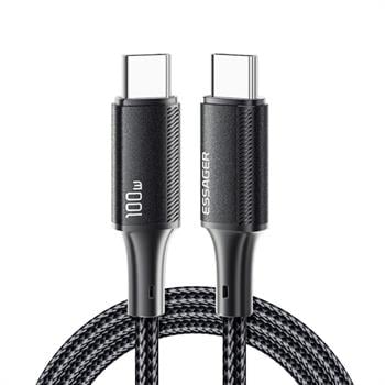 Essager 2 Metre PD 100W Süper Hızlı Type C To Type C Şarj Data Kablosu, E-marker Çipli Akıllı Şarj Kablosu