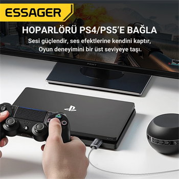 Essager 2in1 USB To 2x 3.5MM Aux Çevirici Adaptör, Kulaklık ve Mikforon Çevirici, Harici Ses Kartı