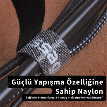 Essager 5 Metre Cırt Cırt Bantlı Kablo Sarıcı Düzenleyici Organizatör, Kesilebilir Kablo Düzenleyici